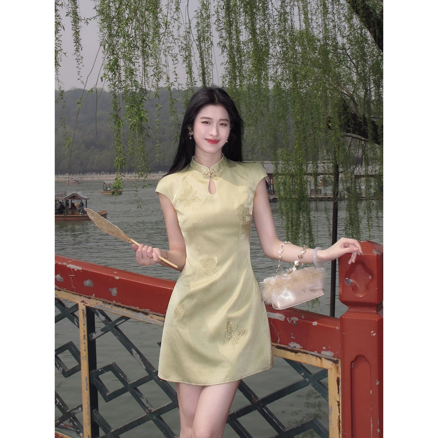 ZIHE Embroidered Short Butterfly Dress