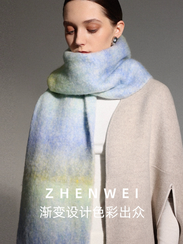 ZHENWEI Gradient Lengthened Shawl Thickened Snood