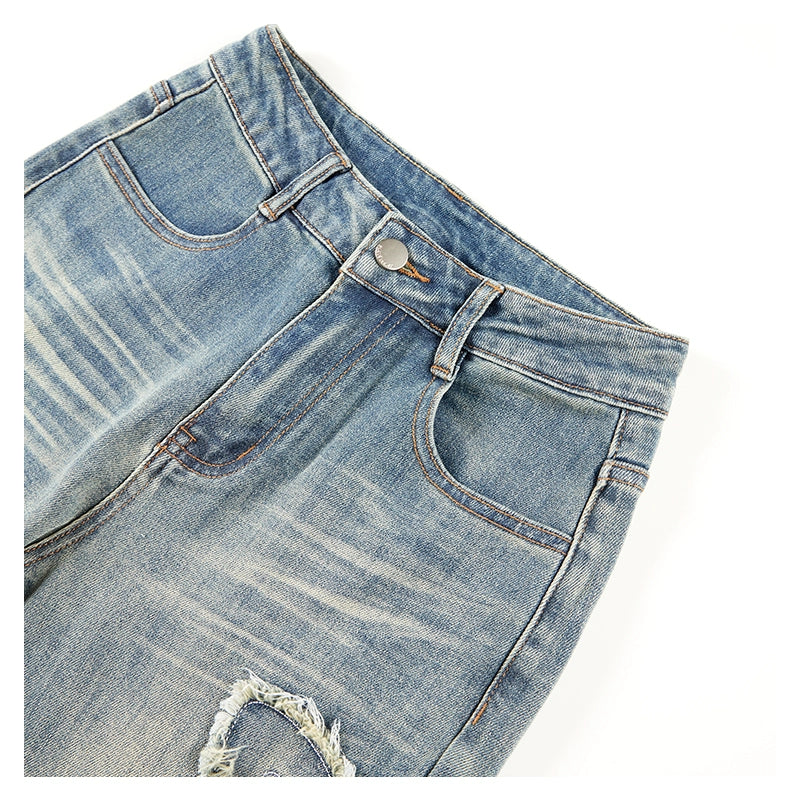 Zrsee Bow Strap Slightly Pulled Jeans