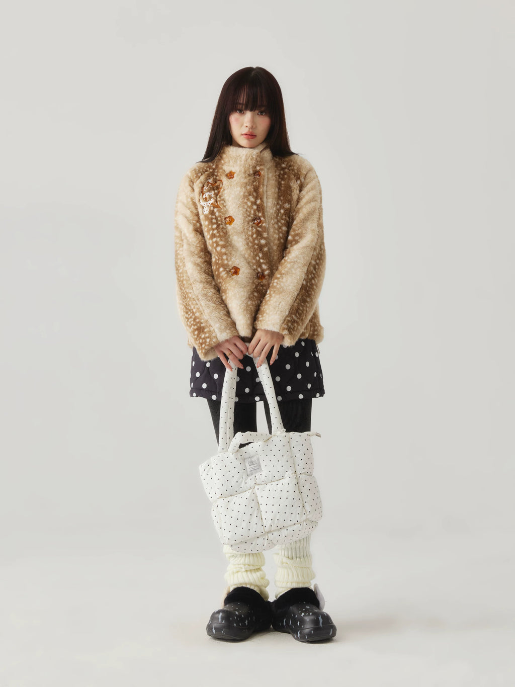 Eeee Faux Fur Breasted Plush Jacket