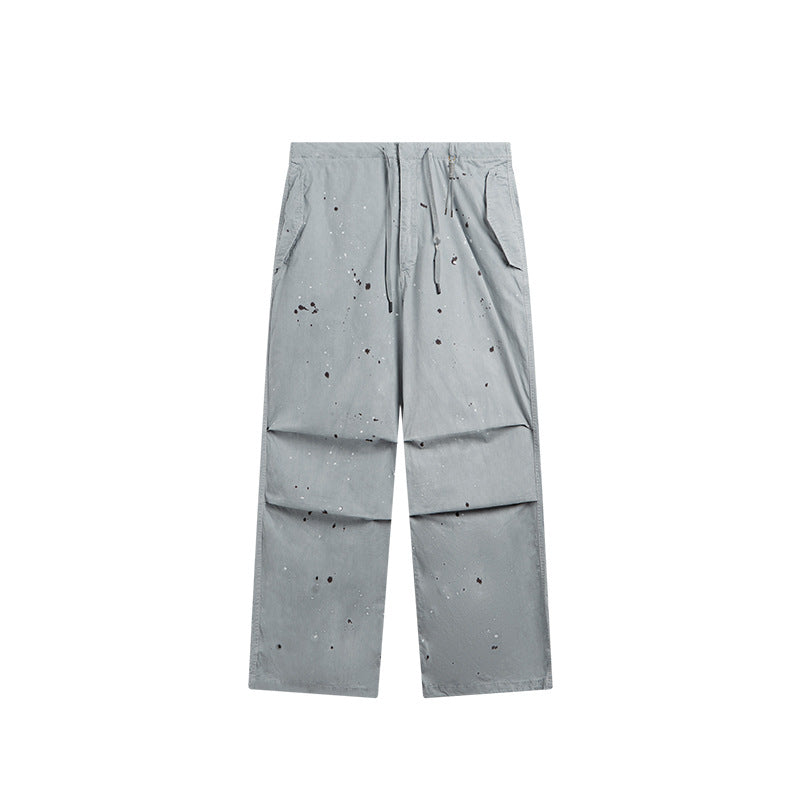 INF Washing and splashing ink parachute pants