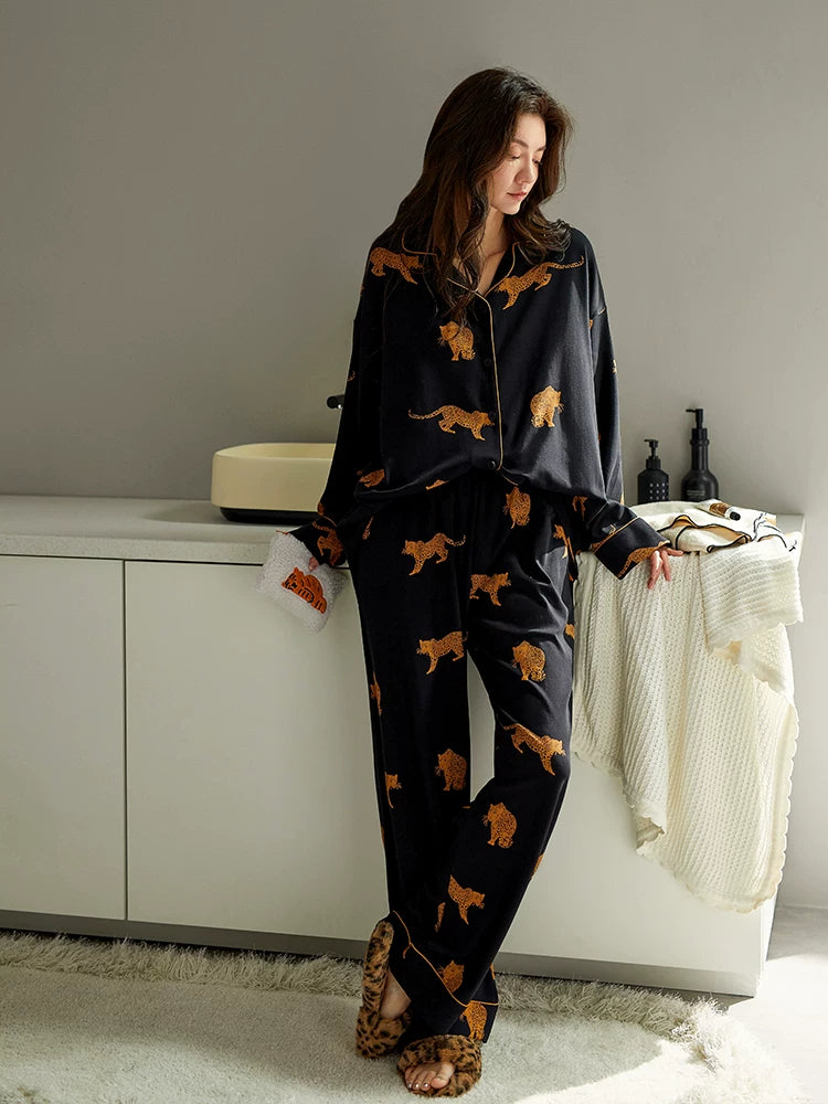 YUENEI Long-sleeved Cotton Loungewear Pajamas