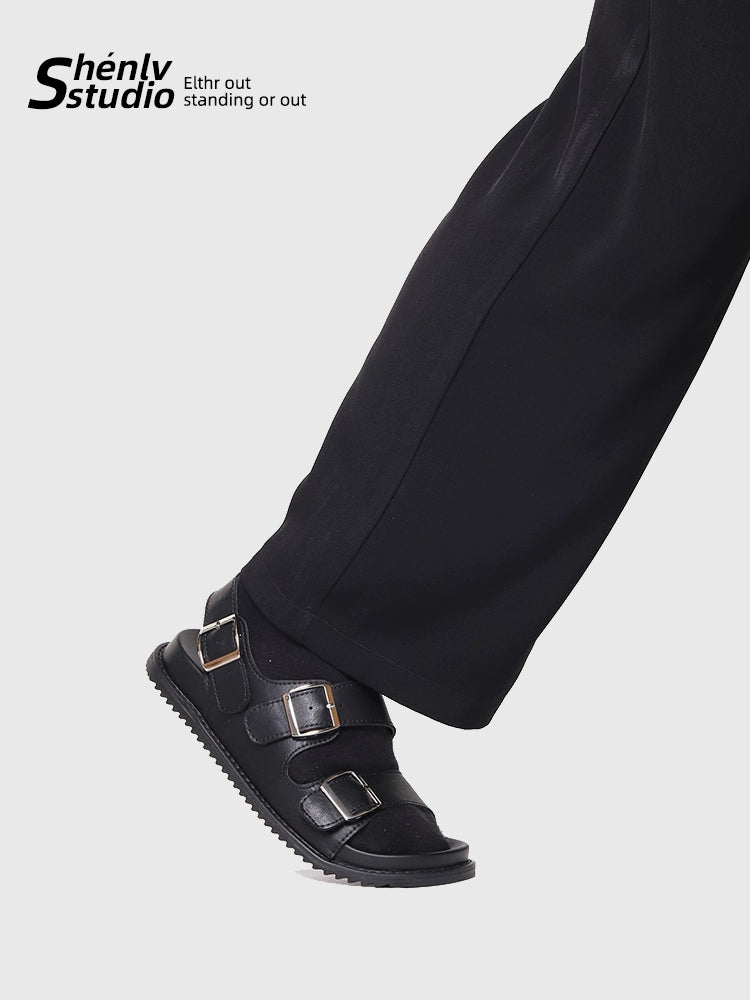 SHENLV STUDIO Vintage Roman Soft-soled Open-toed Beach Shoes