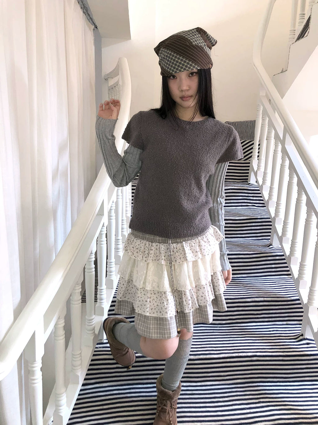 Ang: Project Vintage Crew Neck Front Shoulder Knitted Tee