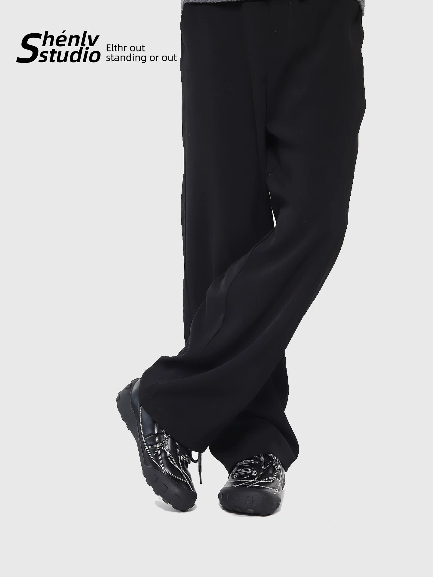 SHENLV STUDIO Insert Color Streamline Side Open Strap Sports and Leisure Shoes