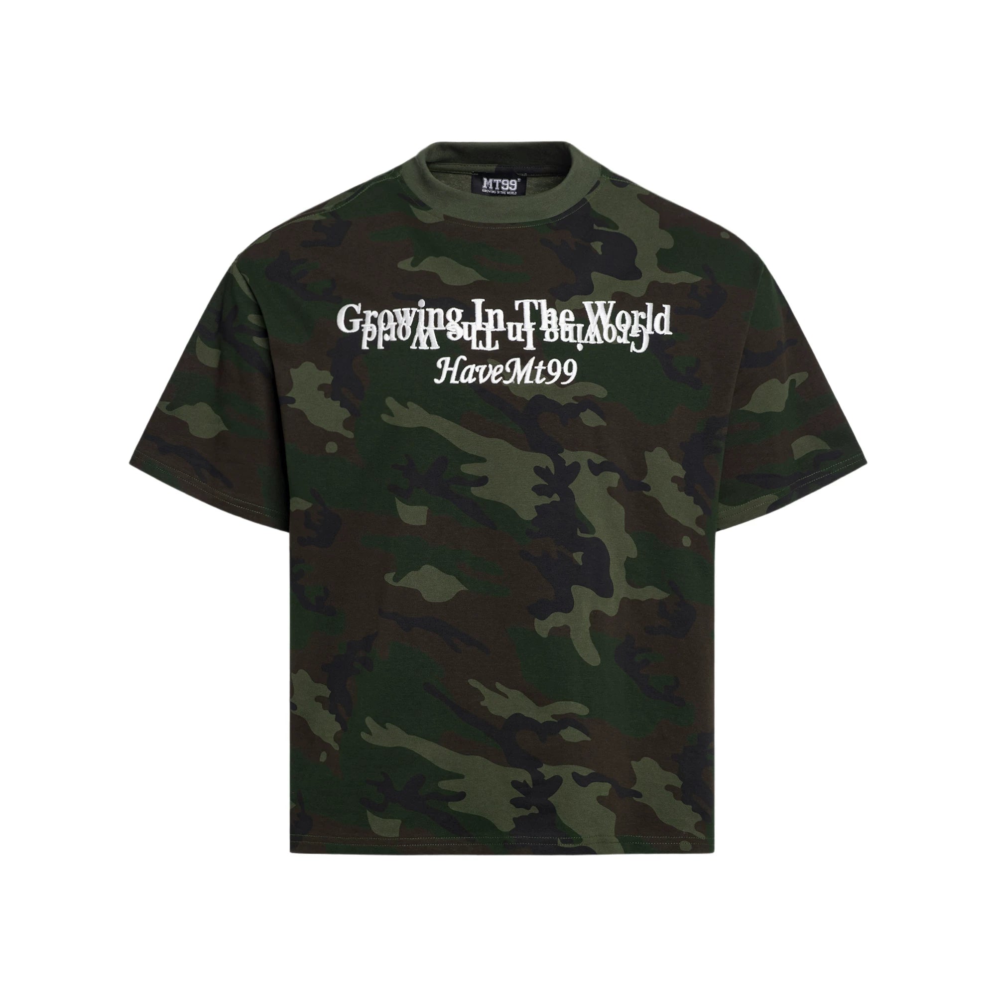 MT99 Camouflage Letter Embroidery Versatile Tee