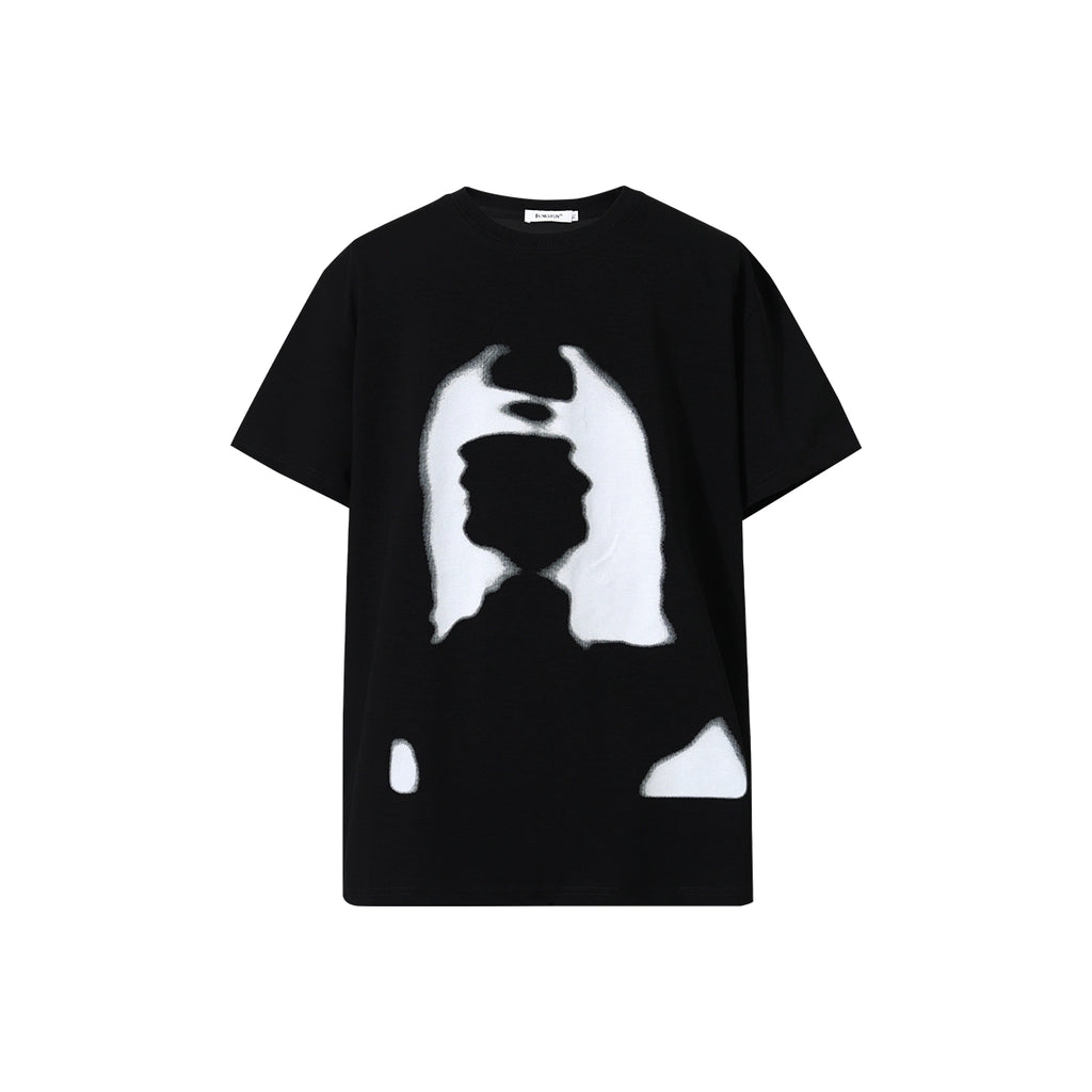 FUNKYFUN Blur Portrait Direct Injection Printing Tee