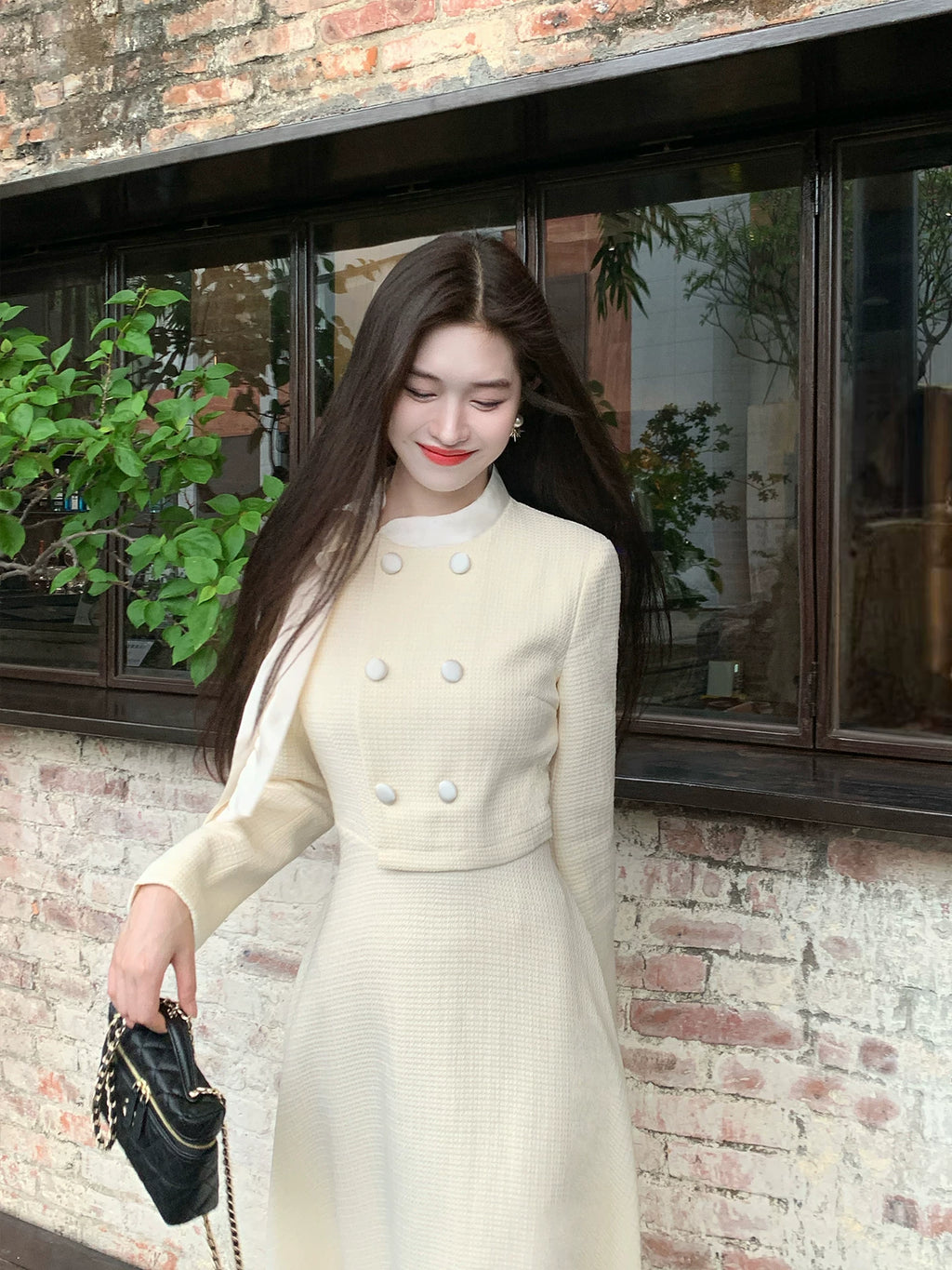 ZIHE Bow Temperament Waist Dress