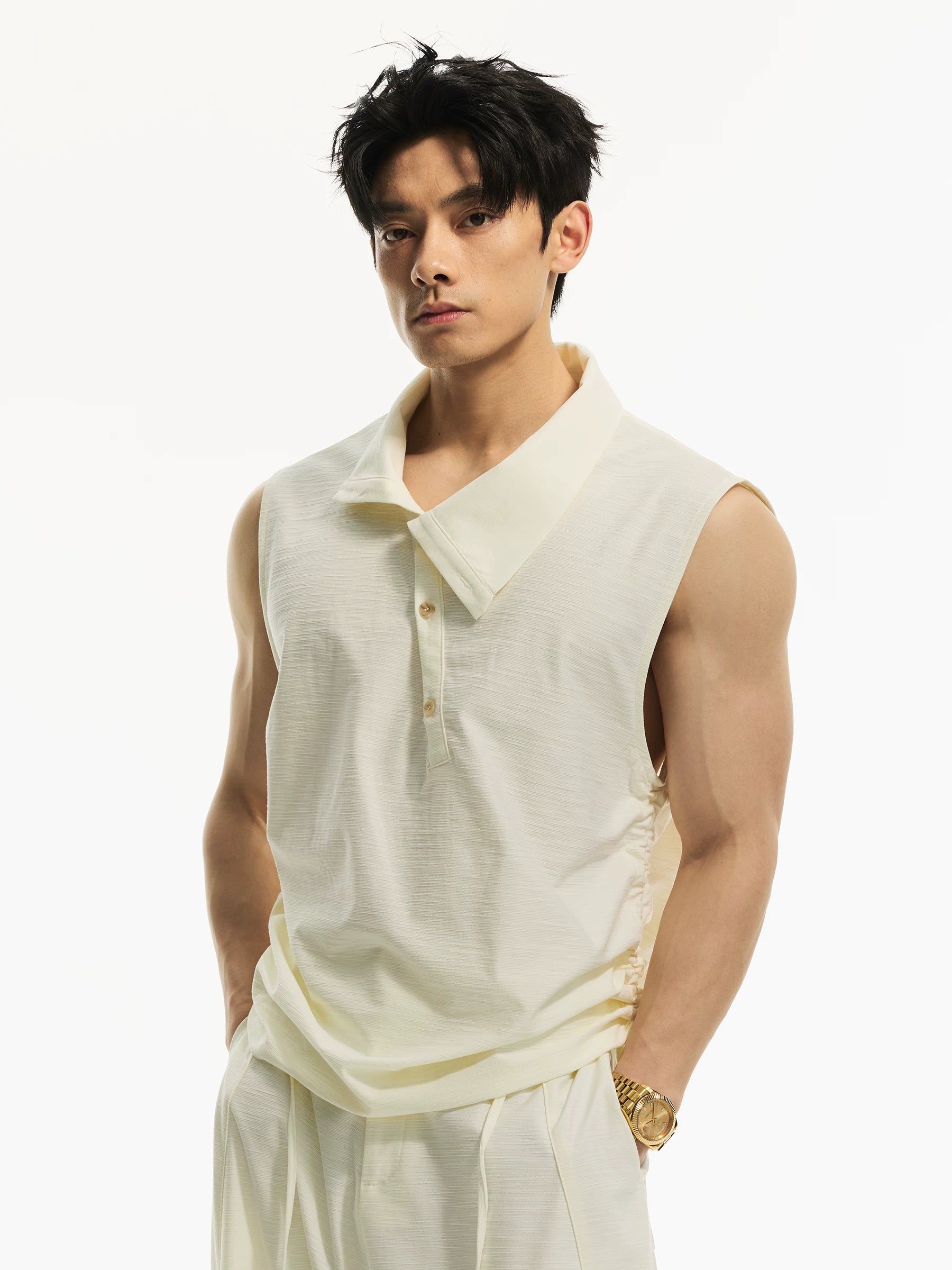 DAY NY Casual Pleated Waist Vest