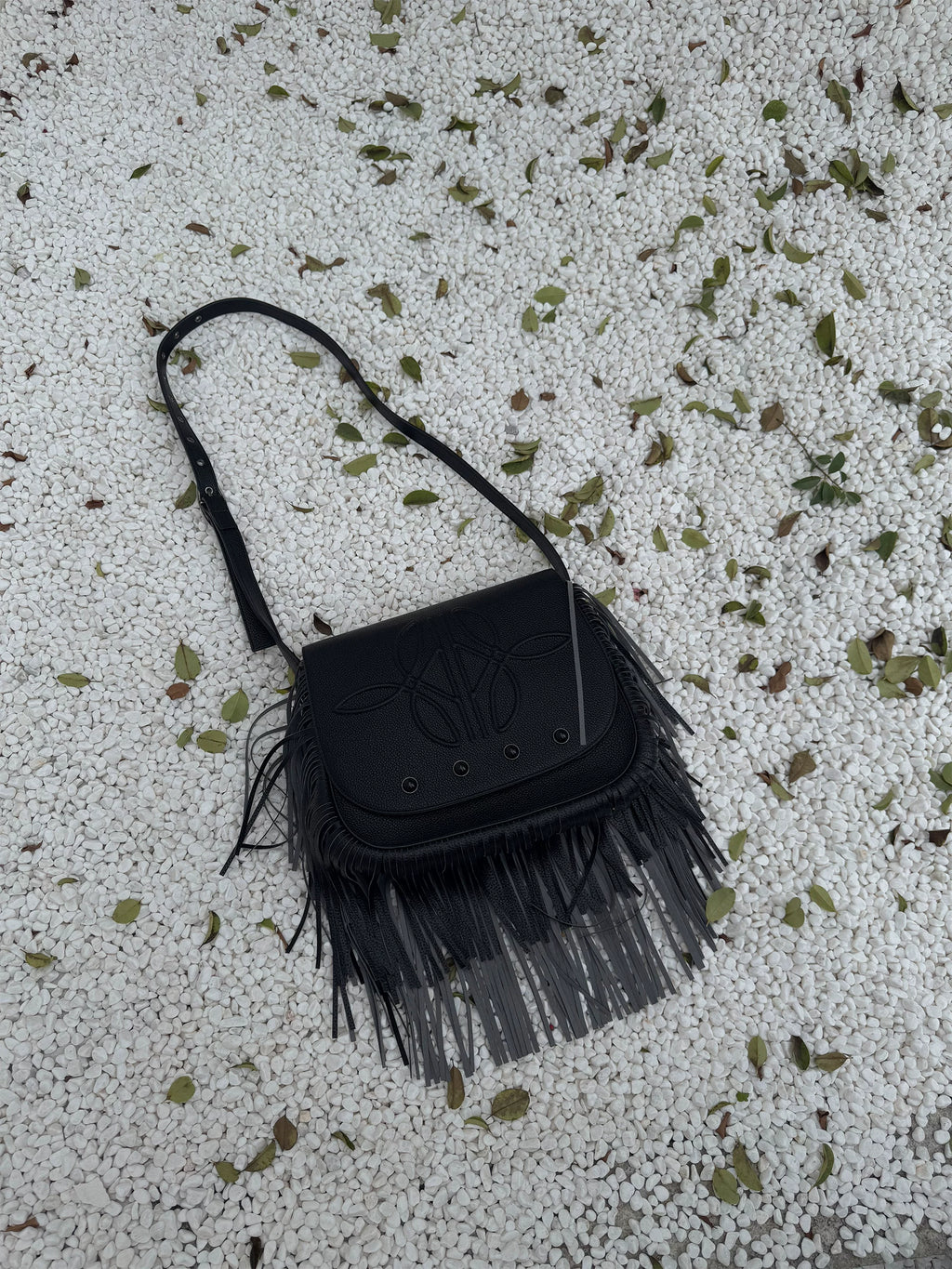 TERRAINCOGNITA Fringed Pearl Crossbody Shoulder Bag