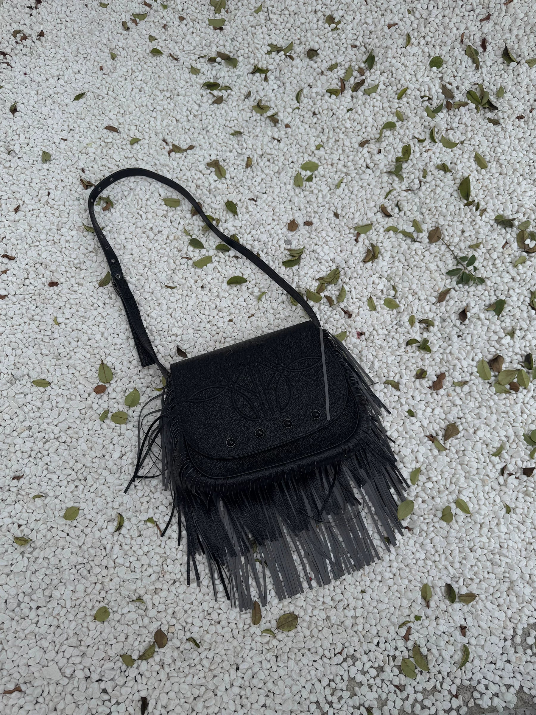 TERRAINCOGNITA Fringed Pearl Crossbody Shoulder Bag