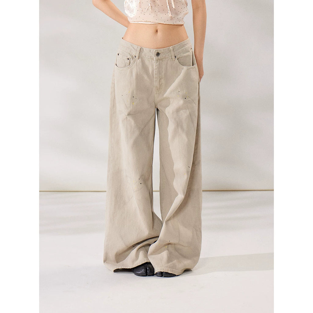 WITHMIN Made Old Ink Splashing Straight Jeans