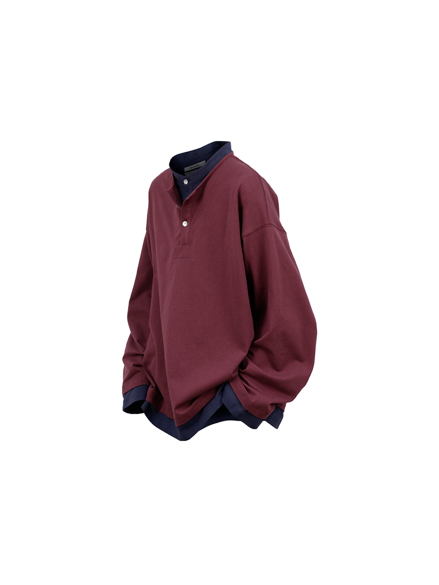 RELABEL Fake Two-piece Color Matching Casual Versatile Long Sleeves