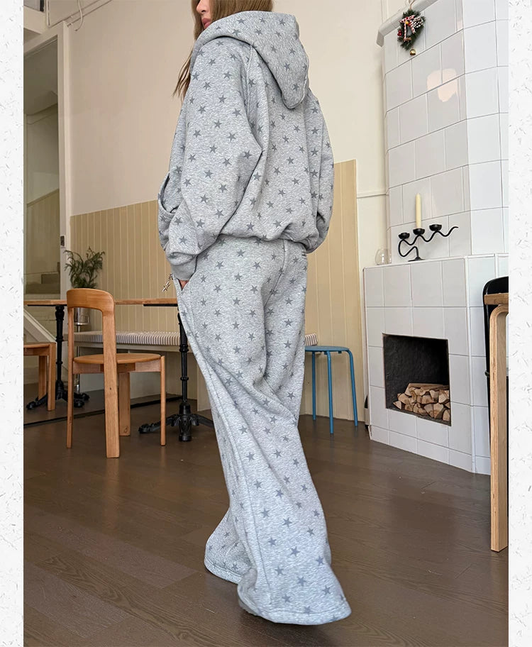 CCYE Fleece Star Full Print Casual Sweatpants