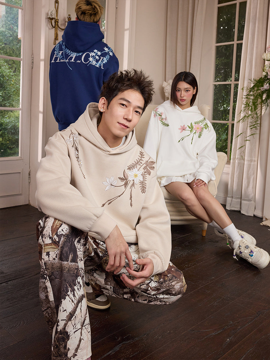 Harshandcruel floral embroidery HACR Hoodie