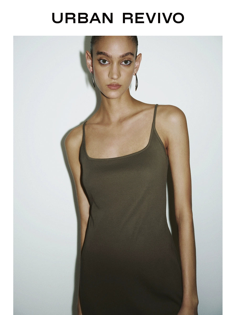 URBAN REVIVO Minimalist Back Slim Sleeveless Dress