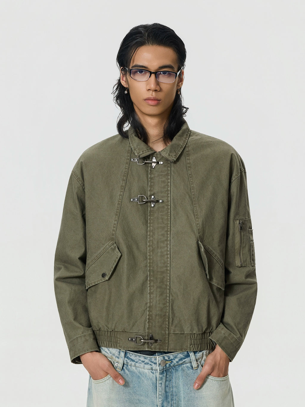 BTSG Vintage Vintage Textured Plane Buckle Jacket