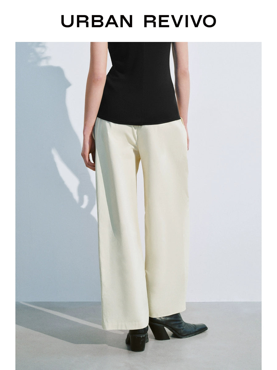 URBAN REVIVO Simple Basic Casual Round Neck Tee