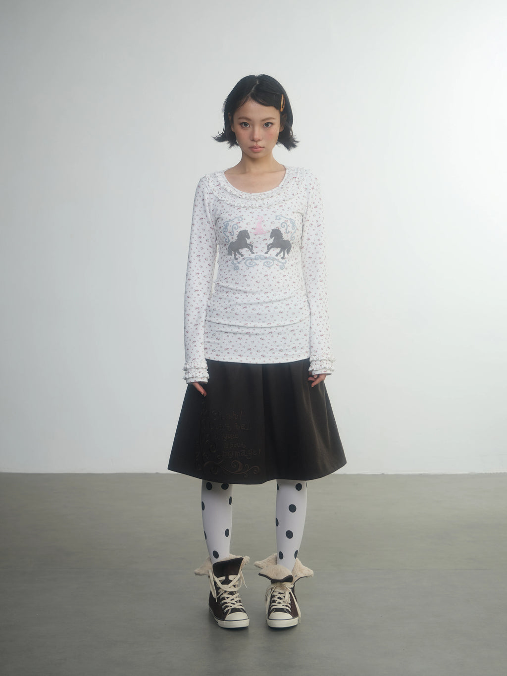 In Two Twos Pony Lace Floral Base Long Sleeve