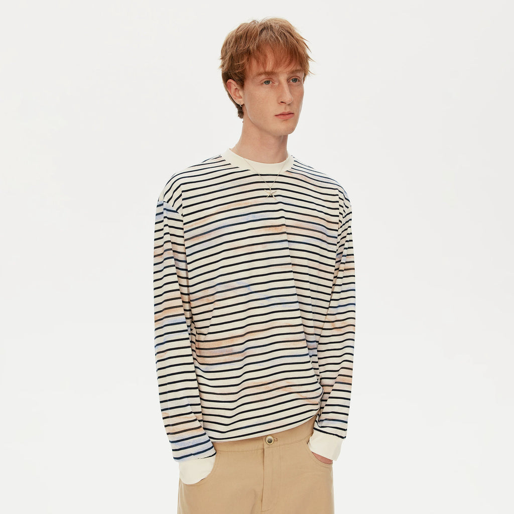 MADWITCH Vintage Stripe Loose Casual Long Sleeve