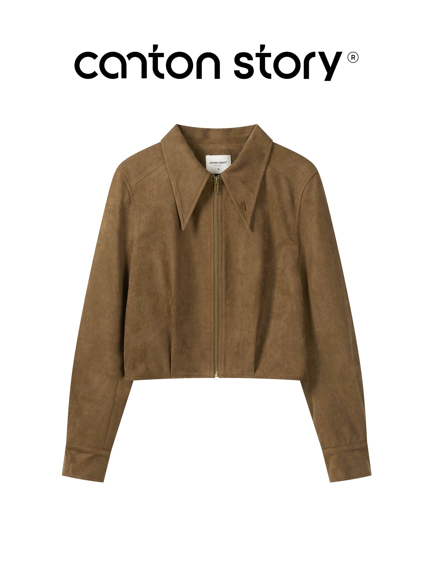 Cantonstory Temperament Fake Two Lapel Long Sleeves