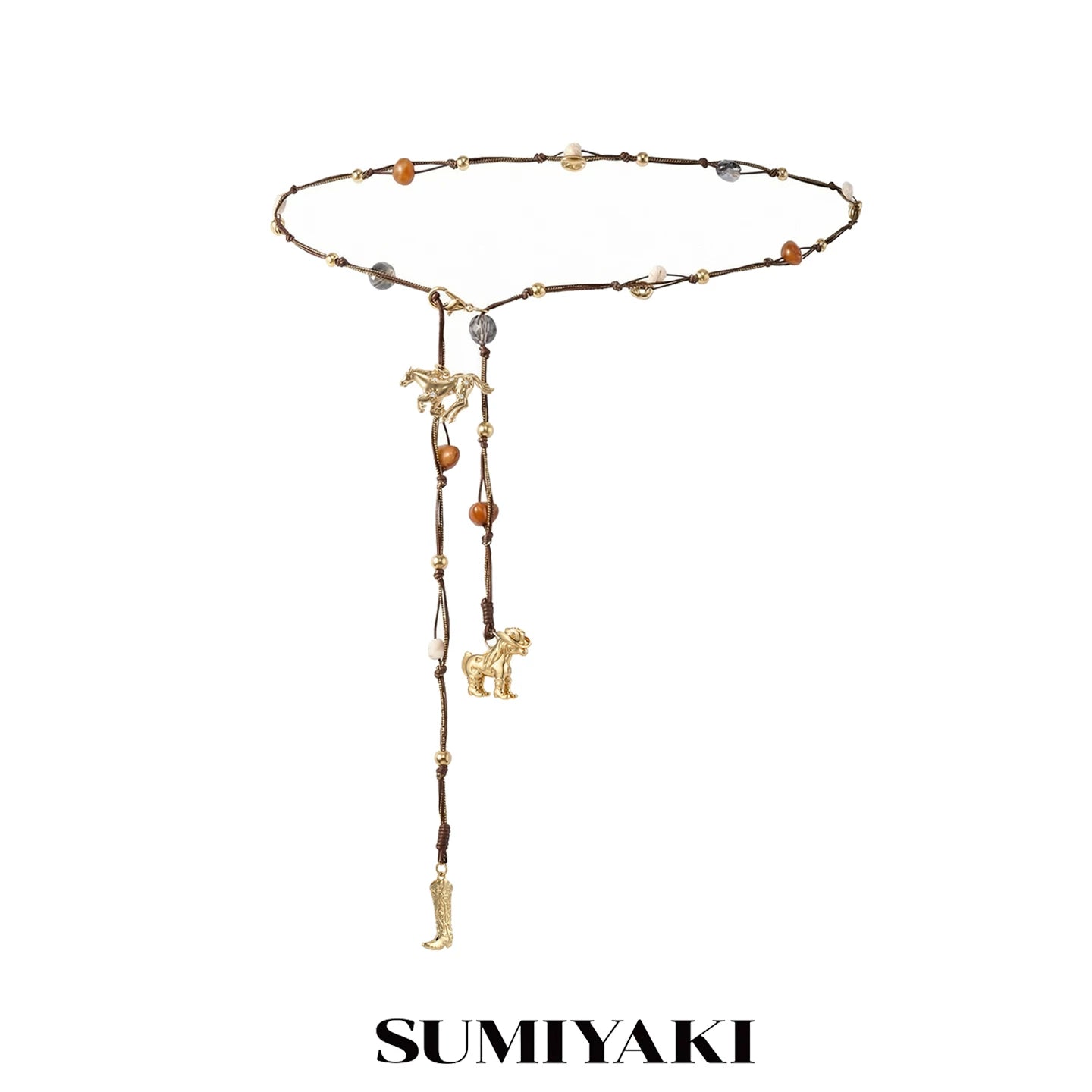 SUMIYAKI Vintage Western Denim Pony Braided Waist Chain
