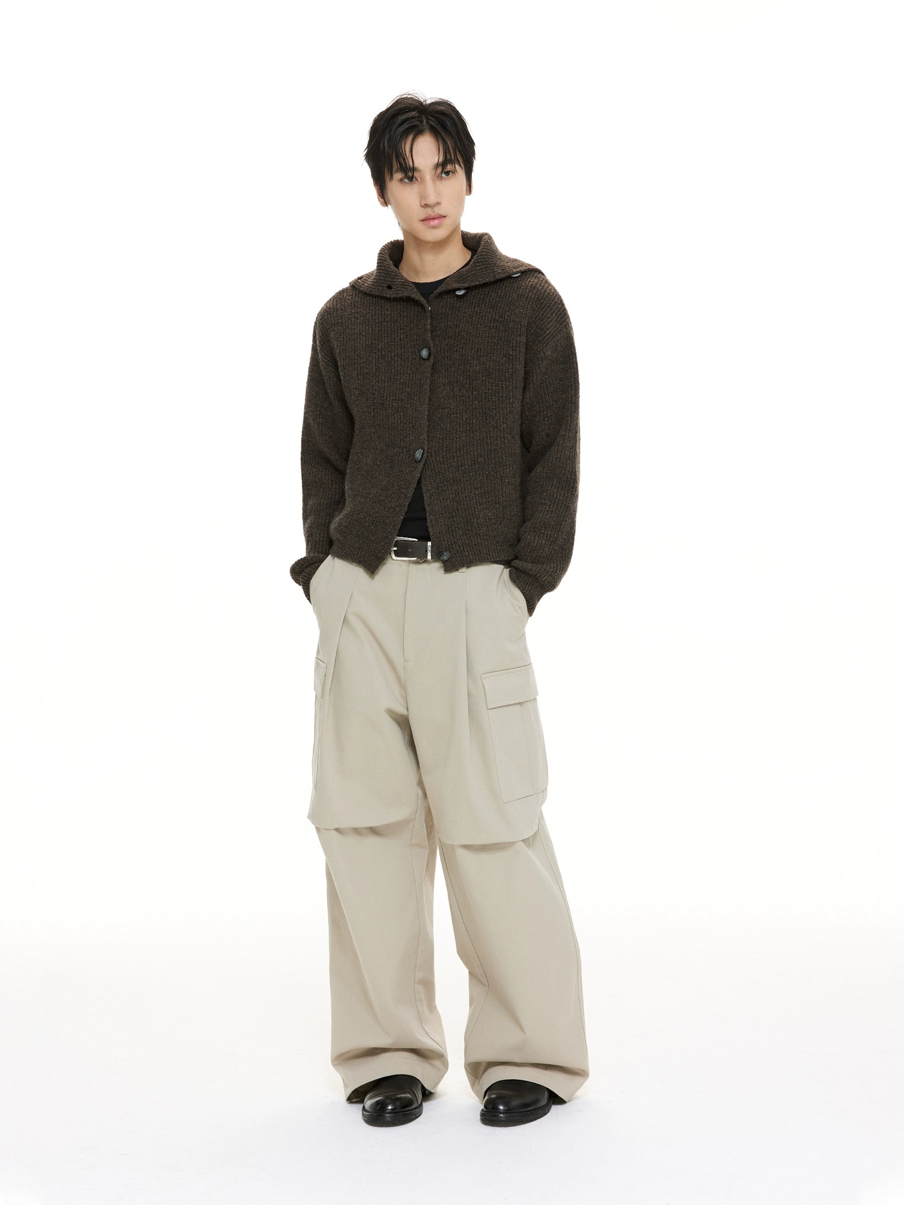 DIMC Wool Turtleneck Cardigan Sweater