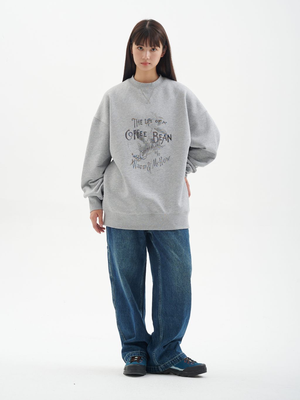 BUTTBILL Coffee heavy 100% Cotton 500g double-sided printed sweatshirt