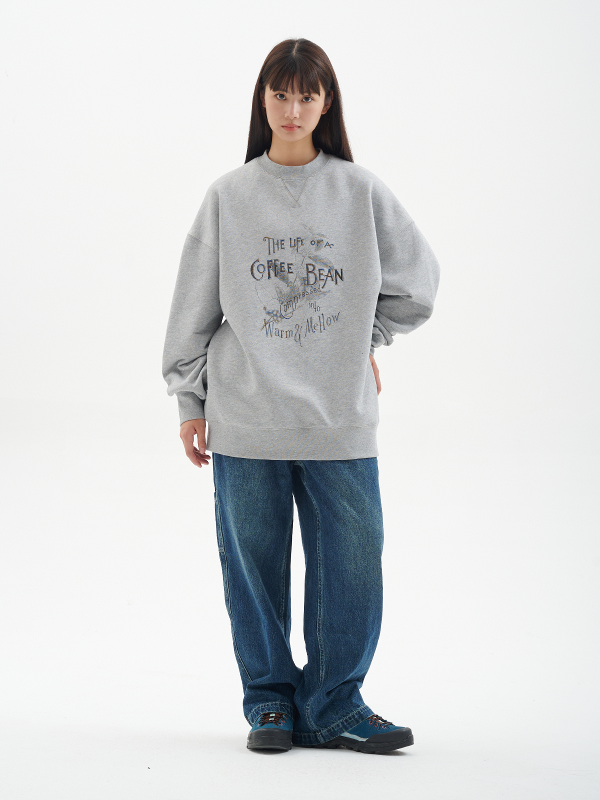 BUTTBILL Coffee heavy 100% Cotton 500g double-sided printed sweatshirt