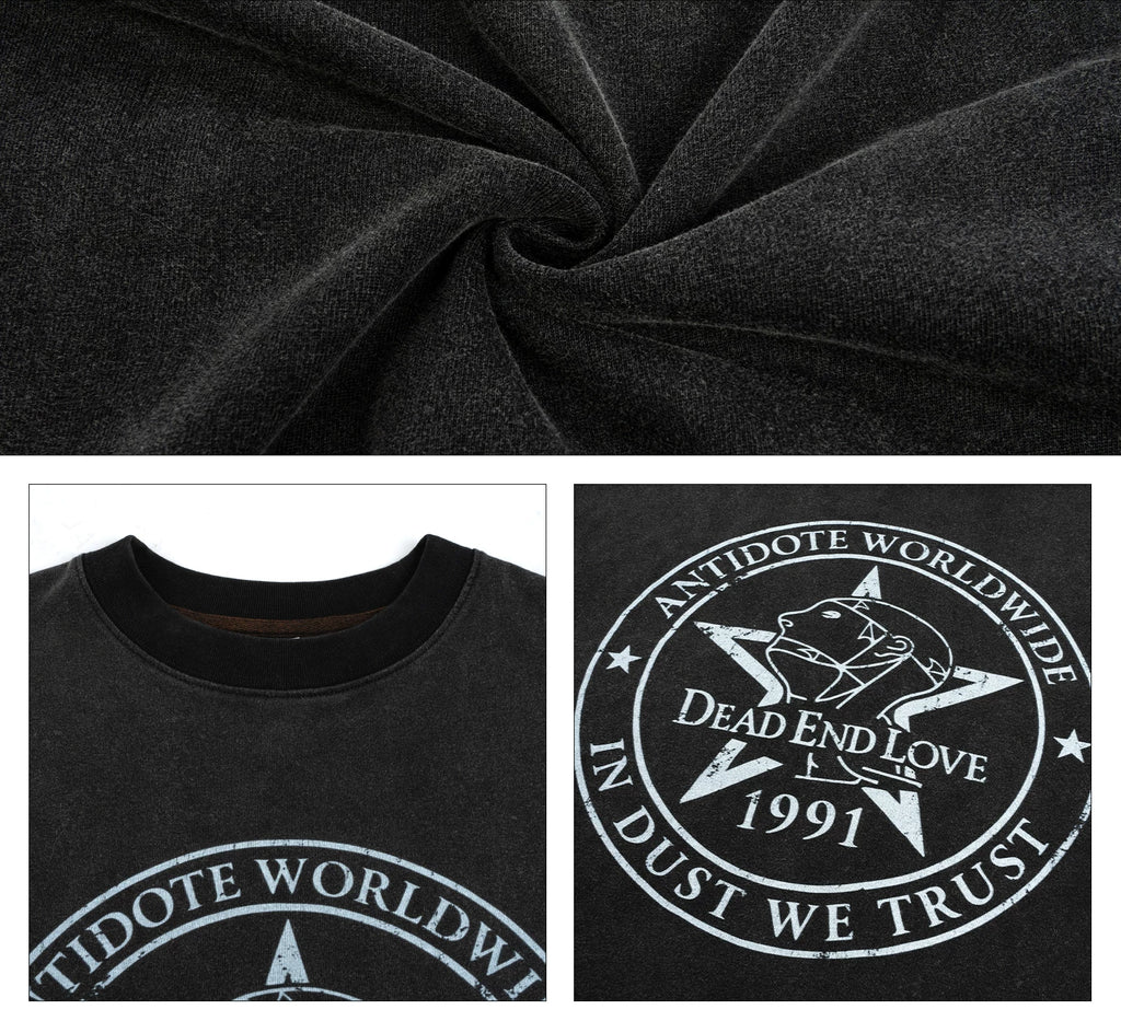 ANTIDOTE Head Symbol Wear Print Casual Tee