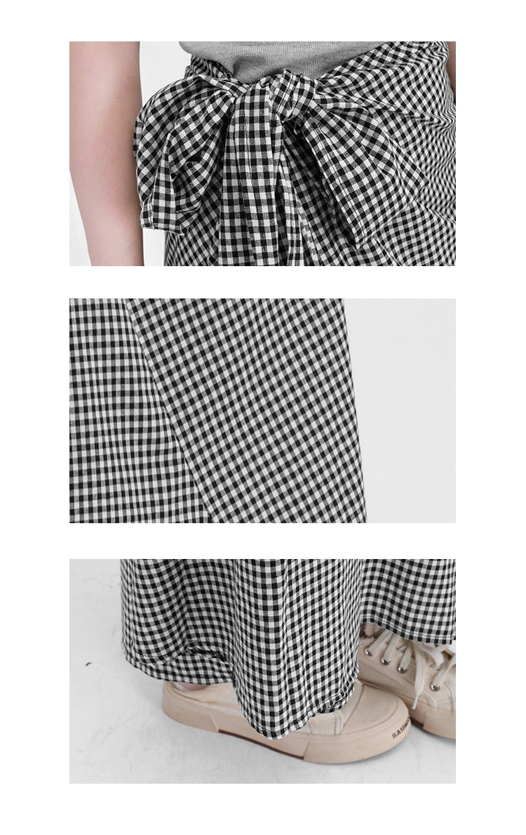Three High Waist Slim Plaid Skirts