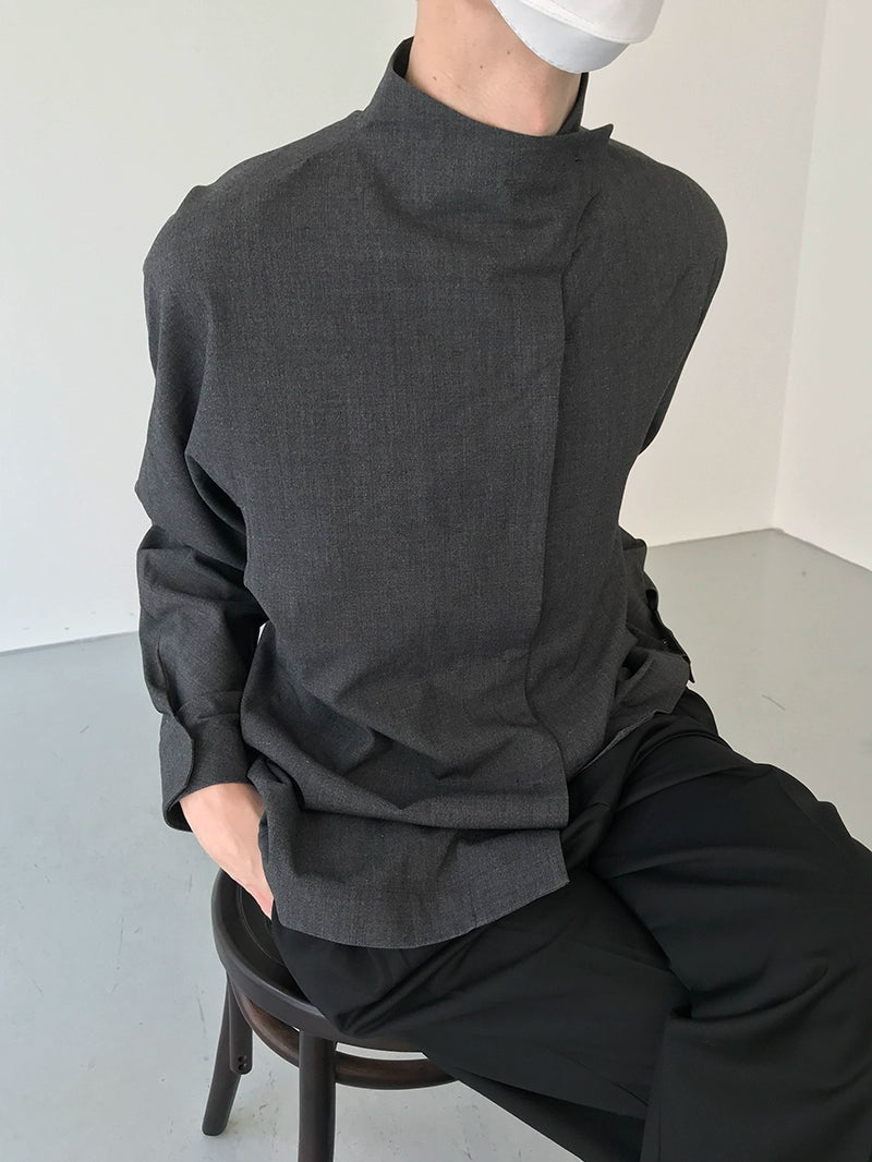 COLN Casual Semi-turtleneck Long-sleeved Shirt