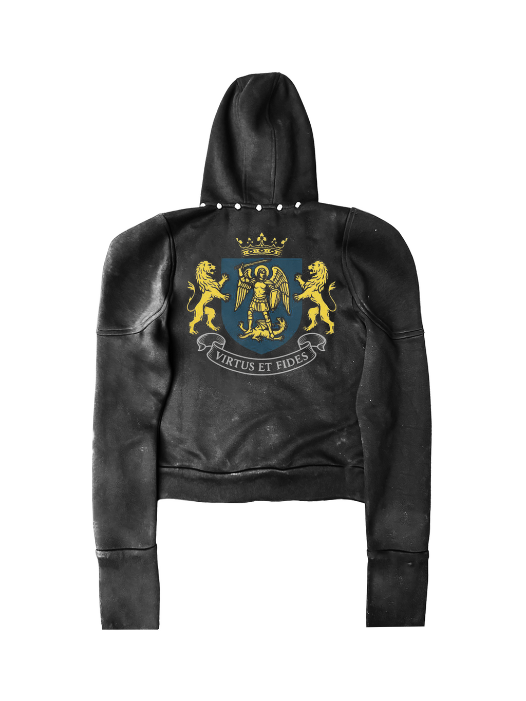 DETW Badge Stitched Rivet Hooded Jacket