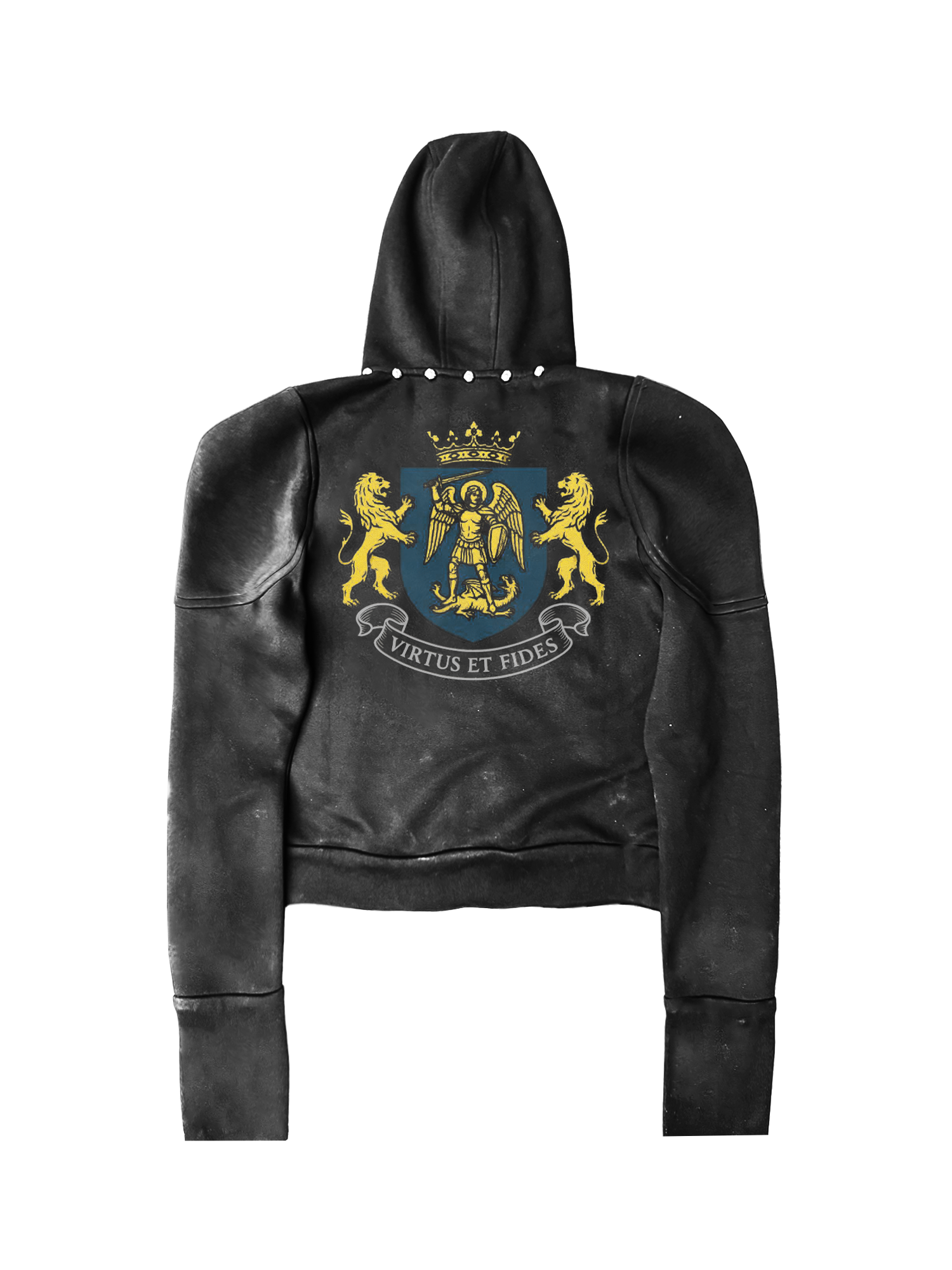 DETW Badge Stitched Rivet Hooded Jacket