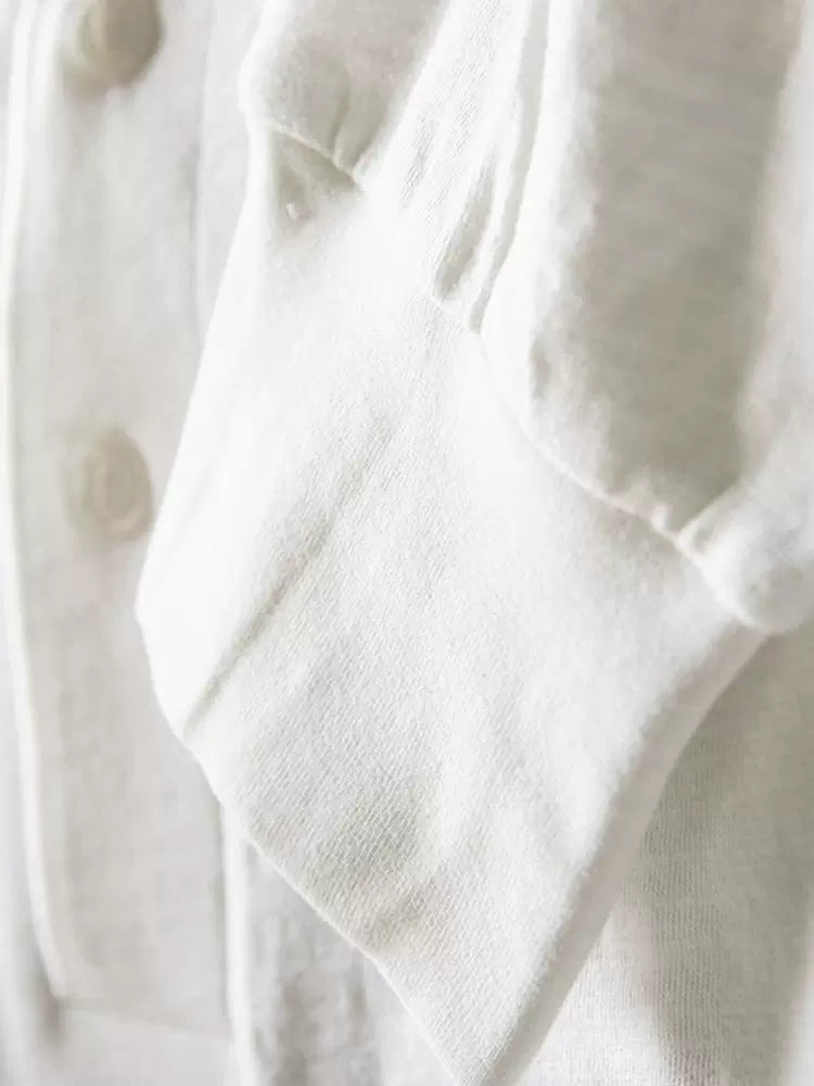 BlankMap Vintage Henry Collar Loose Shoulder Long Sleeves