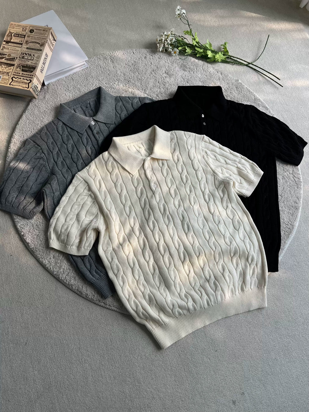 Xanvas Twisted Shoulder Knitted Tee