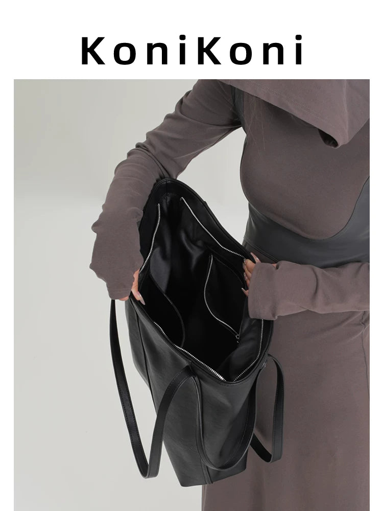 KoniKoni Premium Textured Large Capacity Shoulder Bag