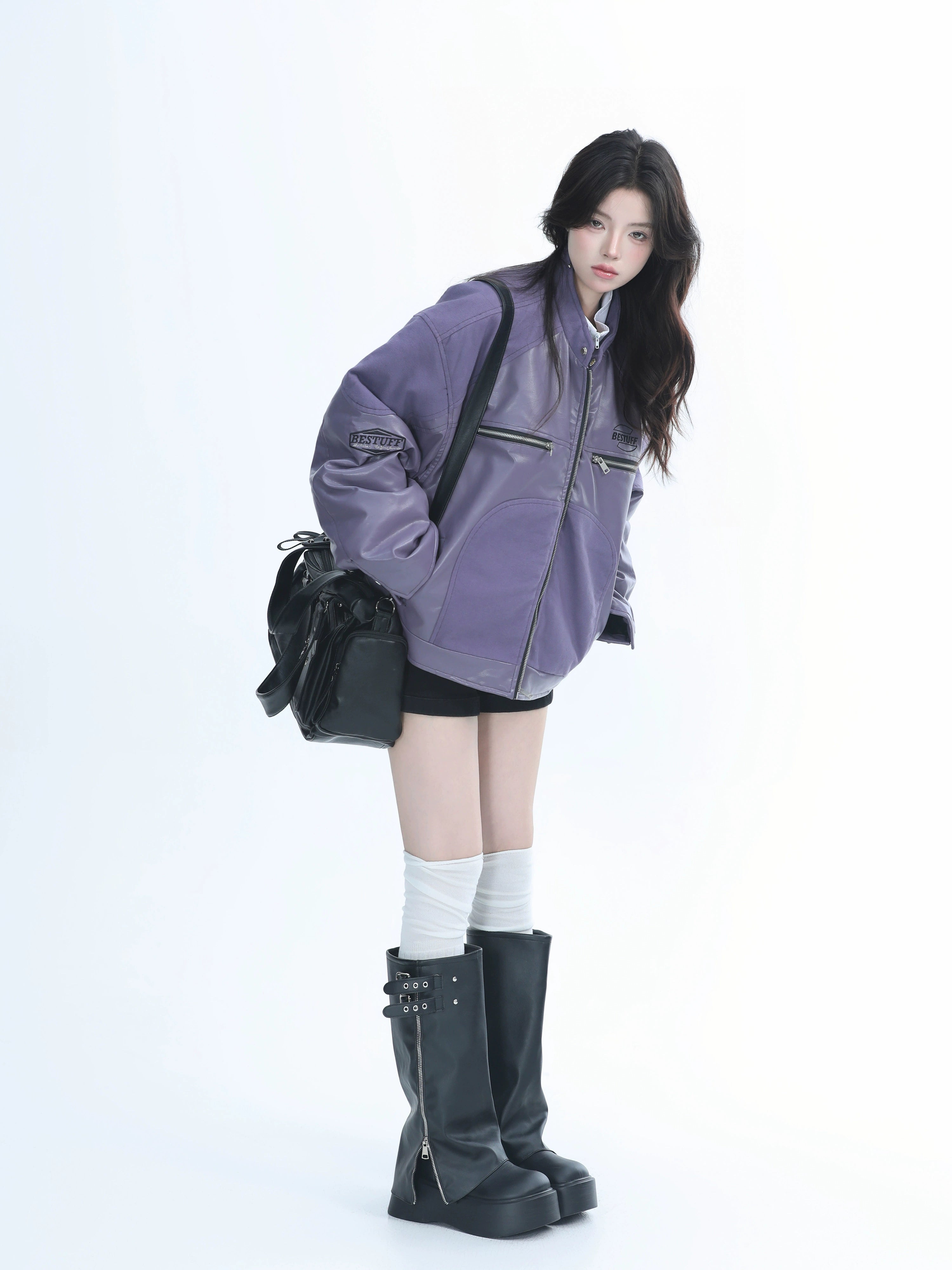 Zuocisankon Vintage Thickened Leather Jacket