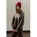 EGGKA Retro Crew Neck Pullover Jacquard Sweater