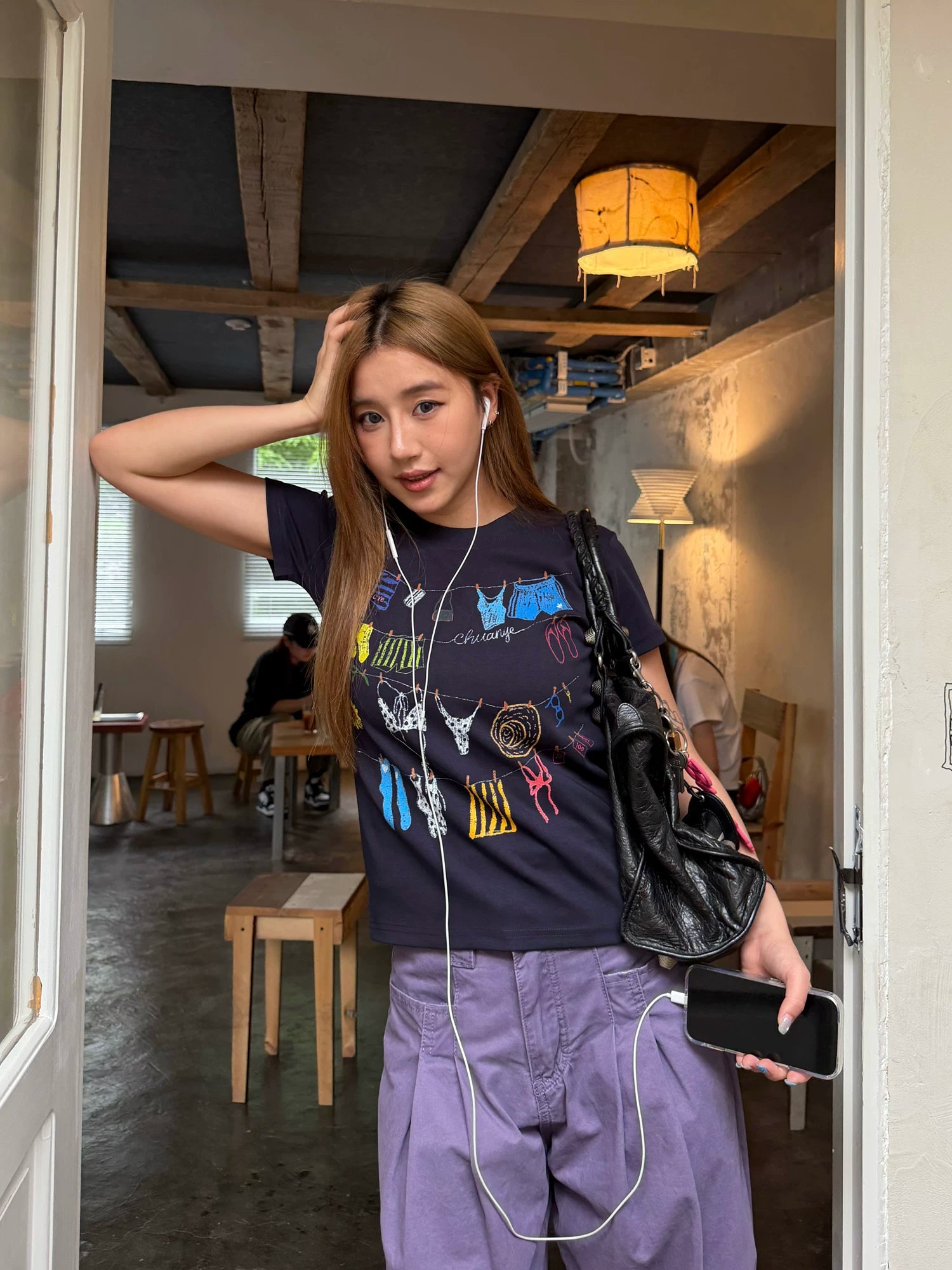 CCYE Graffiti Print Front Shoulder Tee