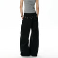 A PUEE Vintage Rivet Belt Straight Pants