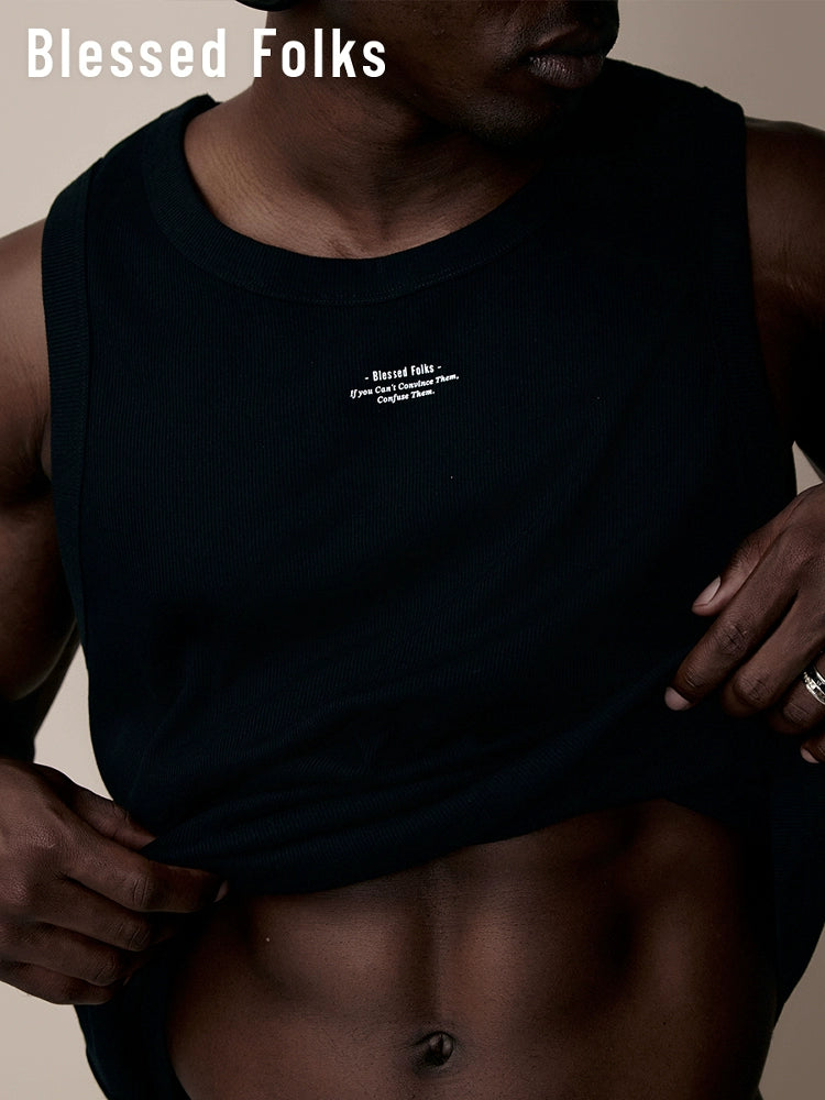 Blessed Sport Slim Bottom Stretch Ribbed Vest