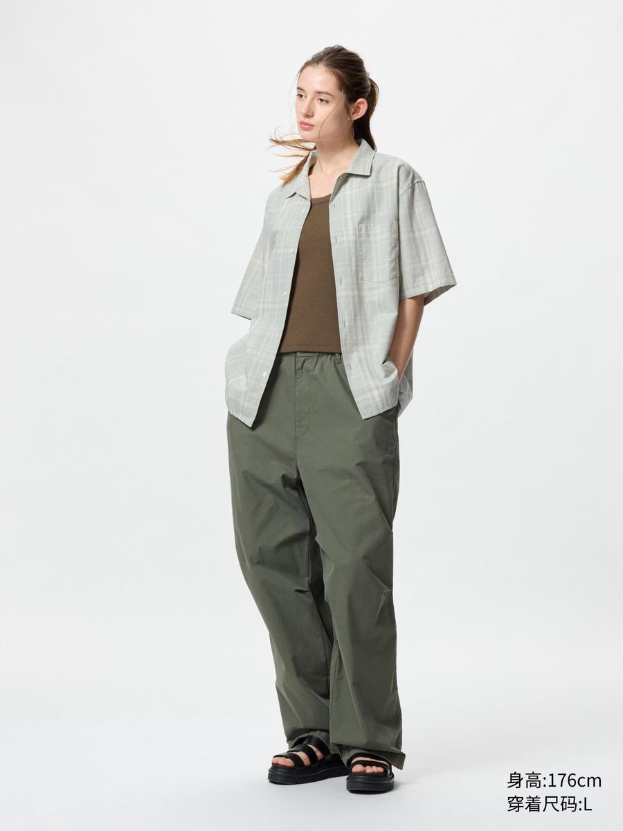Uniqlo Men's Women's Cotton and Linen Plaid Shirt/Short Sleeve Shirt Cardigan Casual 25 Spring and Summer New 477903
