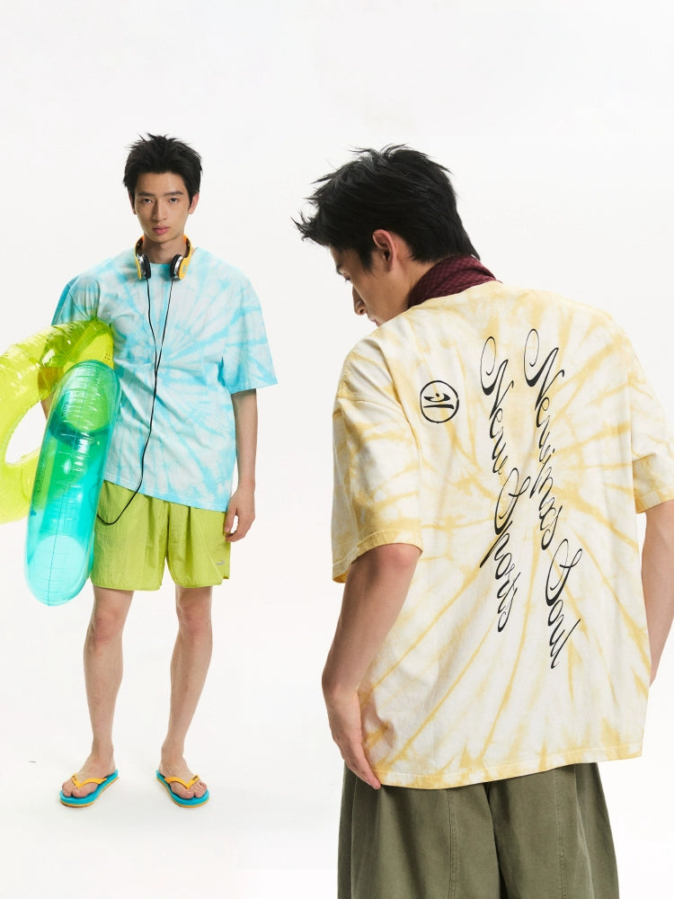 NewJNXS Breathable Neon Tie-dye Printing Tee