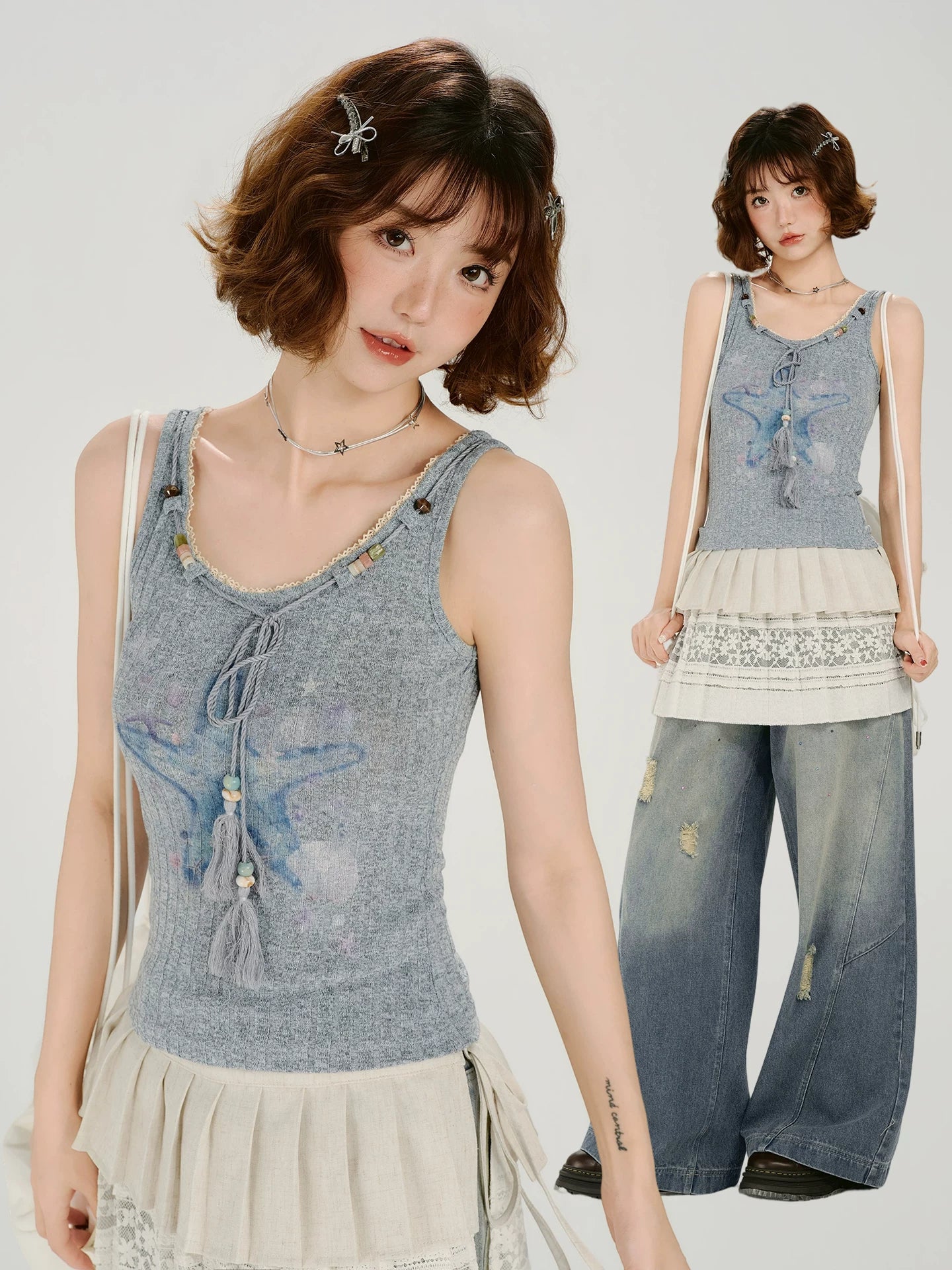 Girlyhalo Slim-fit Knitted Vest