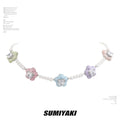 SUMIYAKI Dopamine Colored Flower Necklace Beads