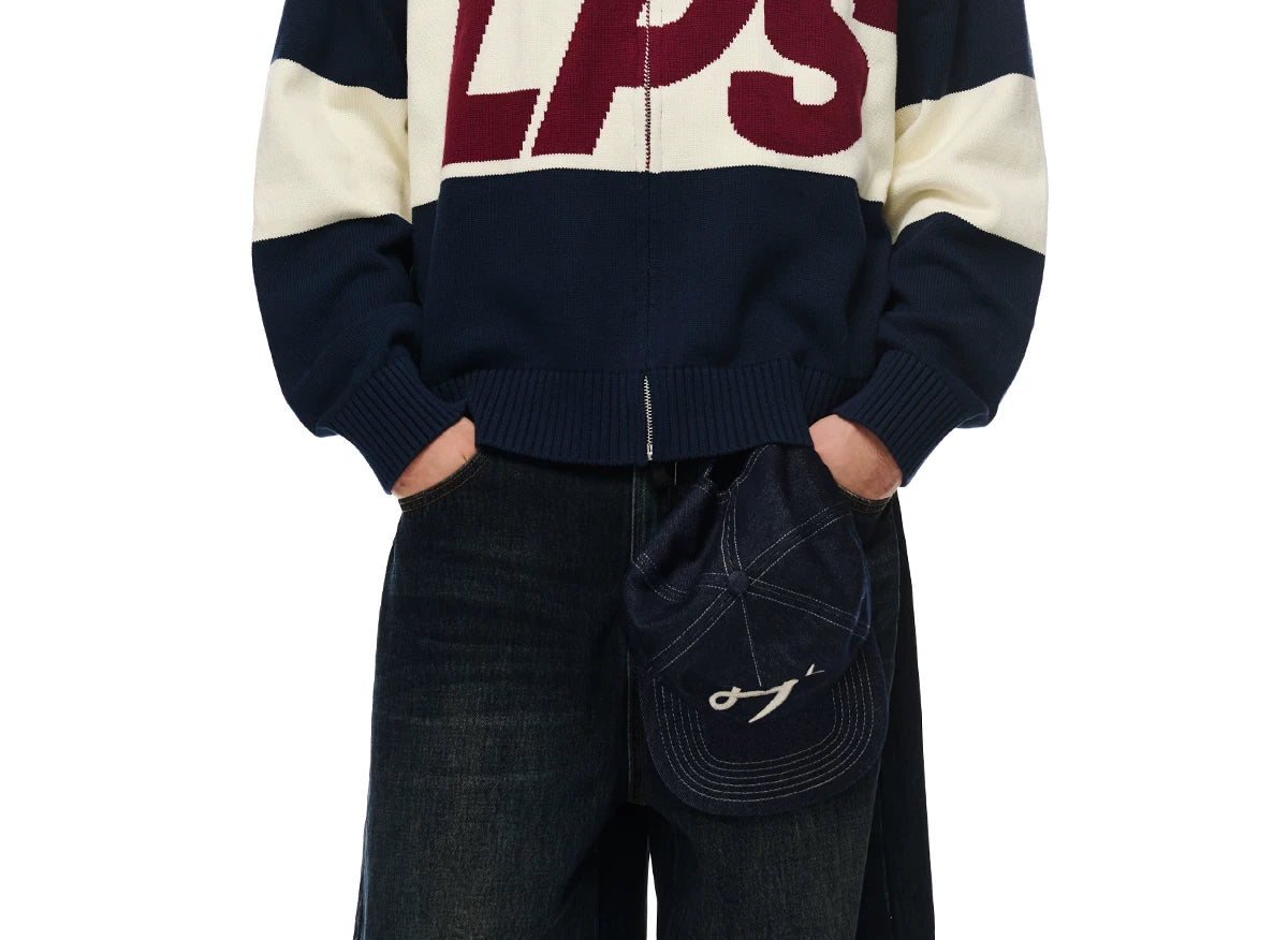 Loopsoon Color Matching Large Print Versatile Casual Sweater