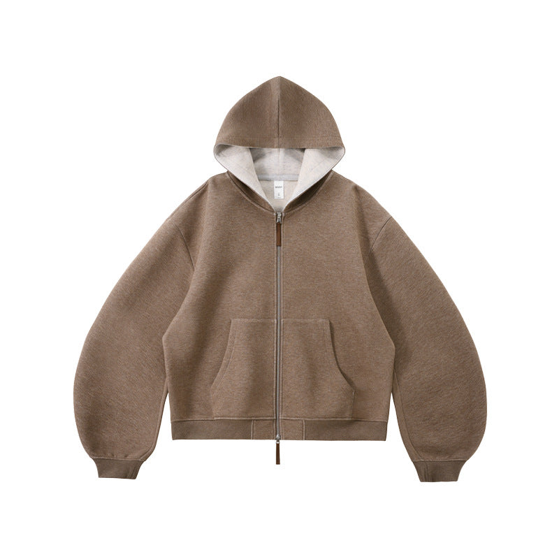 Inflation Contrast Ins Short Hooded Sweater