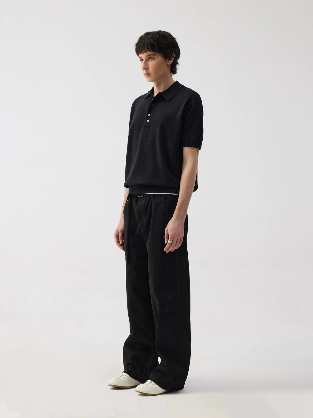 TERRAINCOGNITA Simple Knitted Lapel Polo Shirt