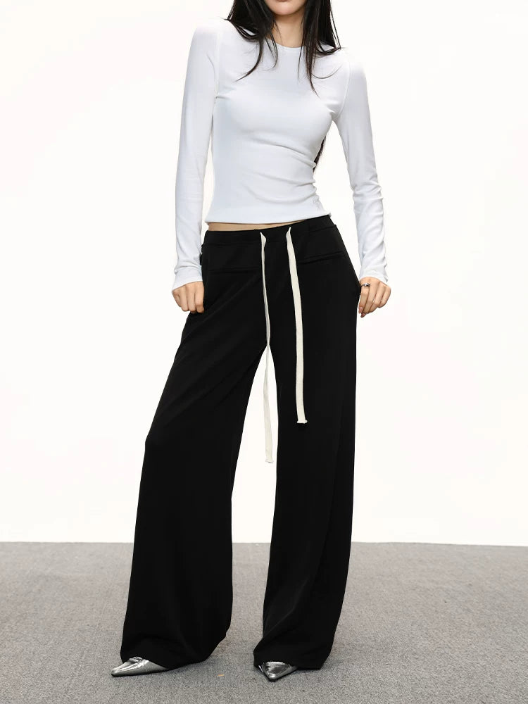 Cherry melody Vintage High Waist Wide Leg Casual Pants